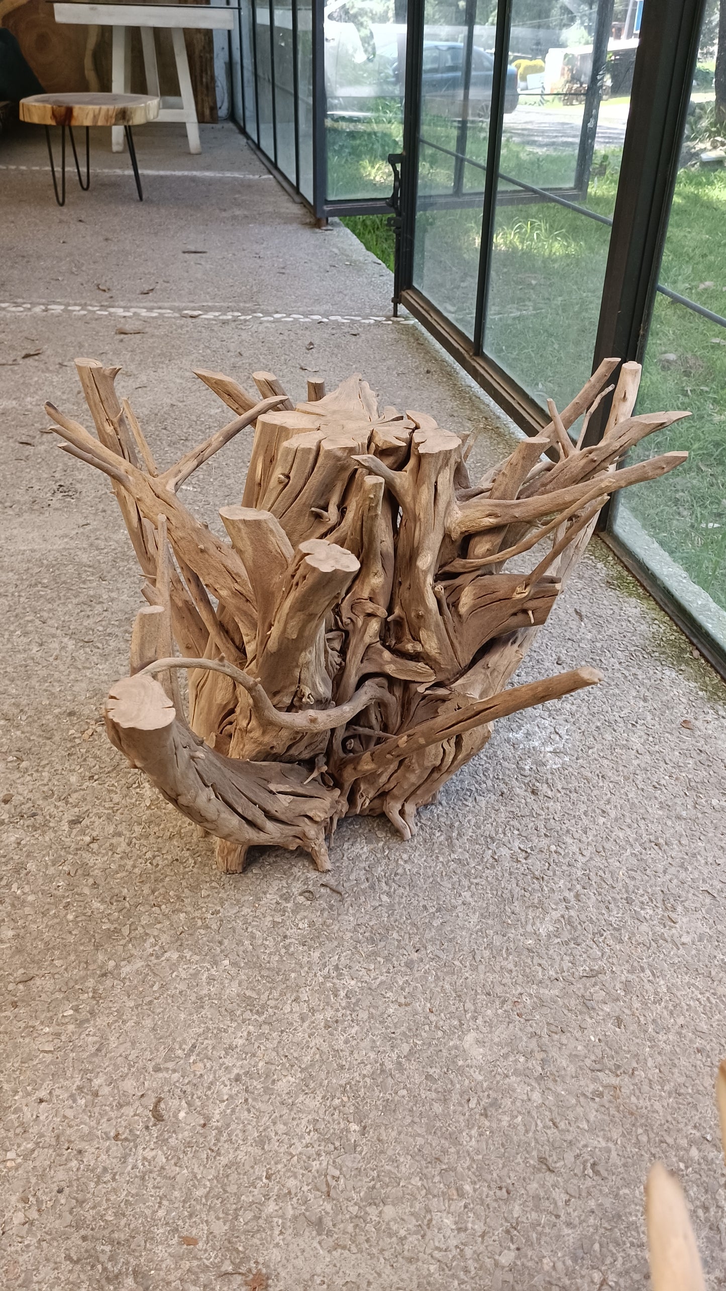 Mesa Tronco Raíz de Madera - Mesa de Centro