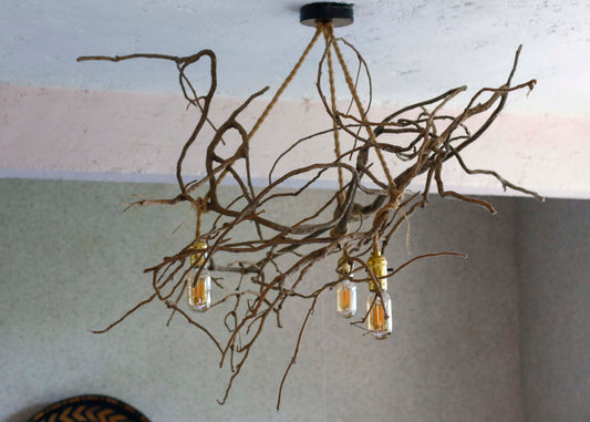 Candelabro de Madera de Hiedra Natural