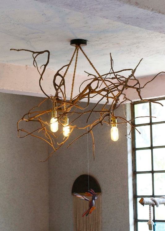 Candelabro de Madera de Hiedra Natural